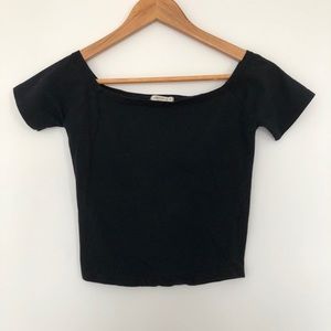 Ardene Black Off the Shoulder Crop  Top